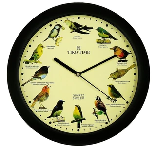  Tiko Time falióra, quartz, fekete színű tok, madaras számlap, (madárhangos) 7646-2