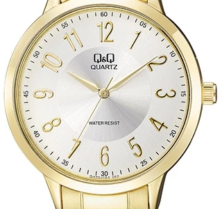 Q&Q QUARTZ, FÉRFI KARÓRA, ARANYSZÍNŰ TOK, QA09J014Y